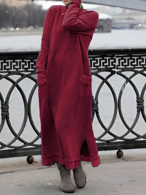 Nesrin – Lässiges Langarm Kleid Mit Rundhalsausschnitt