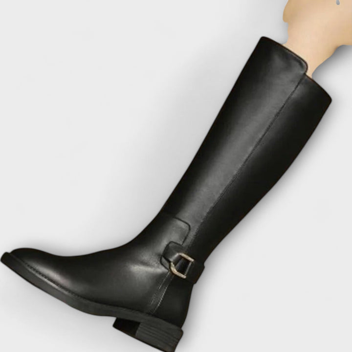 Hilmira - Leder Knie Hoch Stiefel