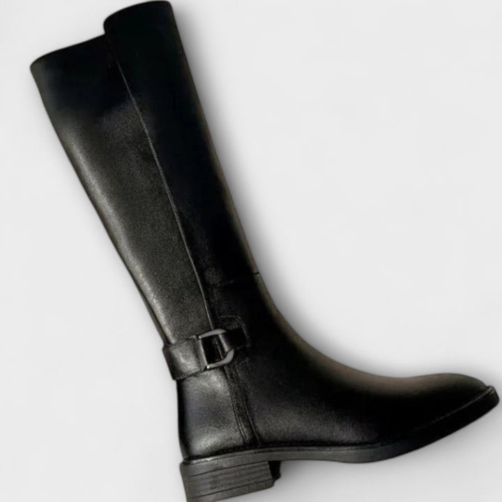 Hilmira - Leder Knie Hoch Stiefel
