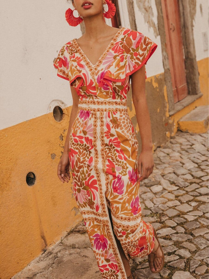 Dagmar – Bunt Bedrucktes Langes Kleid