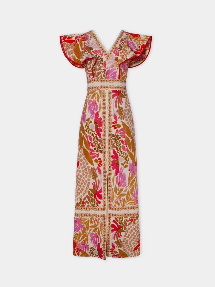 Dagmar – Bunt Bedrucktes Langes Kleid