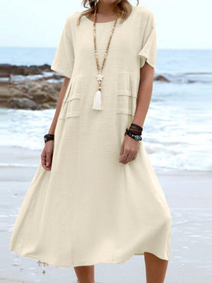 Aryuna - Lockeres Rundhals Kleid