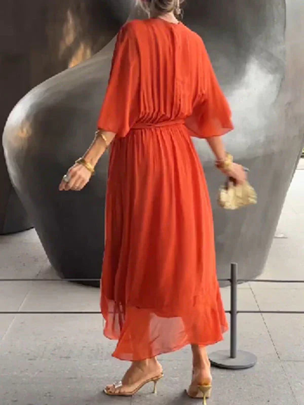 Ramilya - Chiffonkleid mit V-Ausschnitt