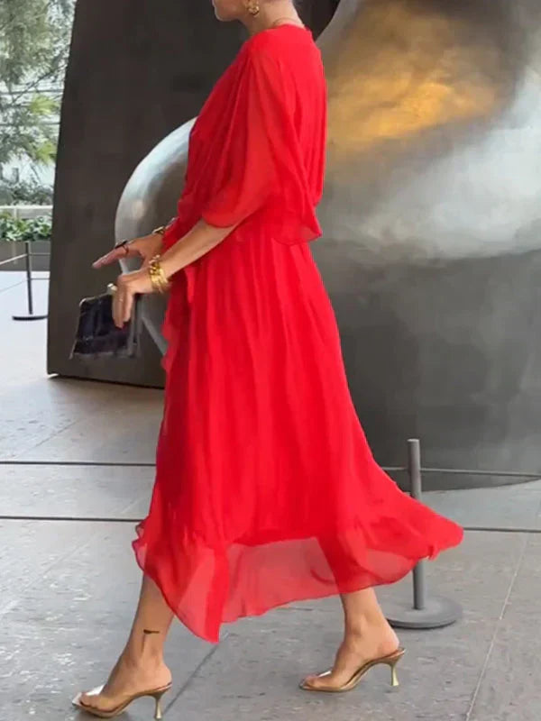 Ramilya - Chiffonkleid mit V-Ausschnitt