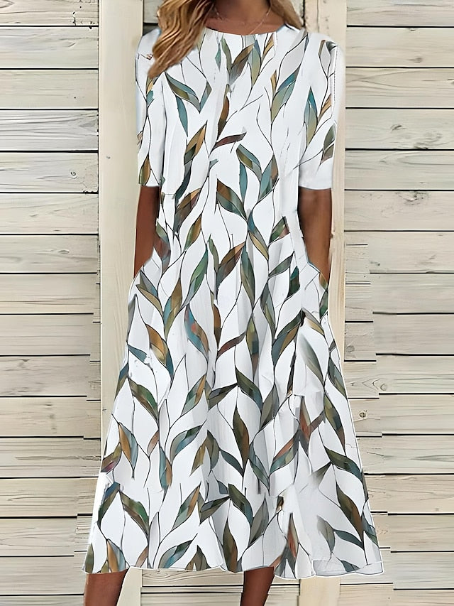 Malgorzata – Sommer-Midikleid Mit Küstenblumen