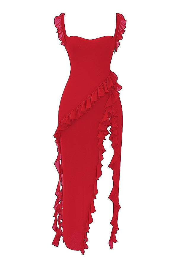 Mayumi - Langes Kleid mit Rüschen