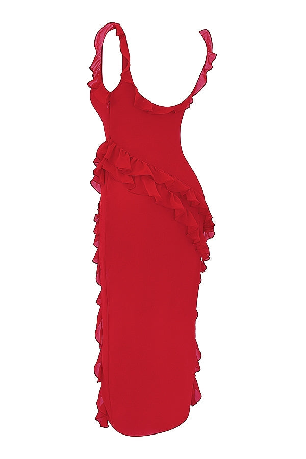 Mayumi - Langes Kleid mit Rüschen