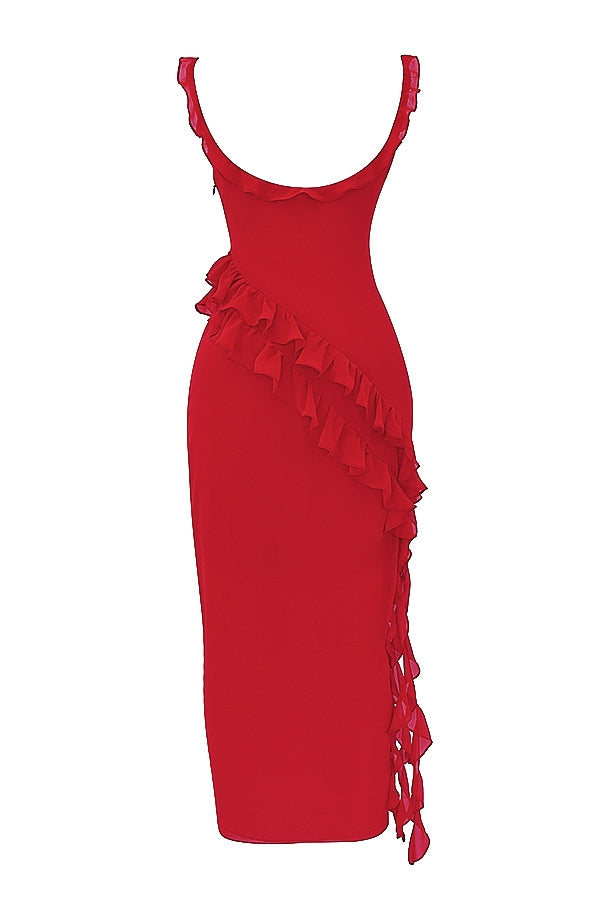 Mayumi - Langes Kleid mit Rüschen
