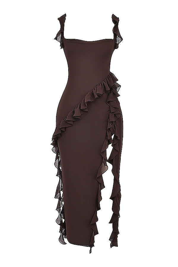 Mayumi - Langes Kleid mit Rüschen