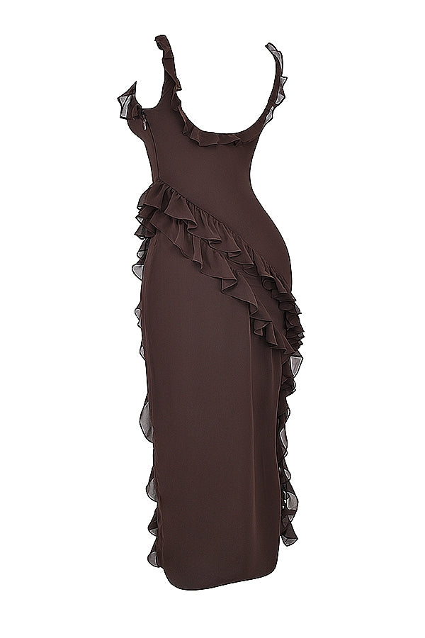 Mayumi - Langes Kleid mit Rüschen
