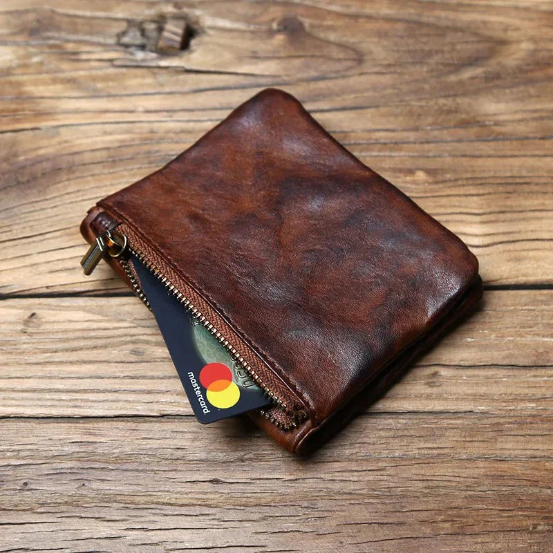 TruePouch – Leder Brieftasche Mit Reißverschluss