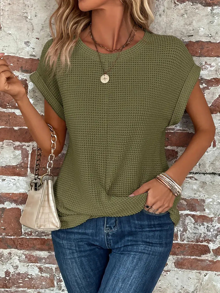 Mila – Elegante Bluse Mit Rundhalsausschnitt