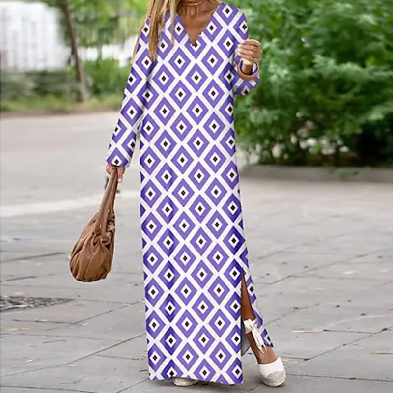 Henar - Boho Kleid mit Langen Ärmeln und V Ausschnitt