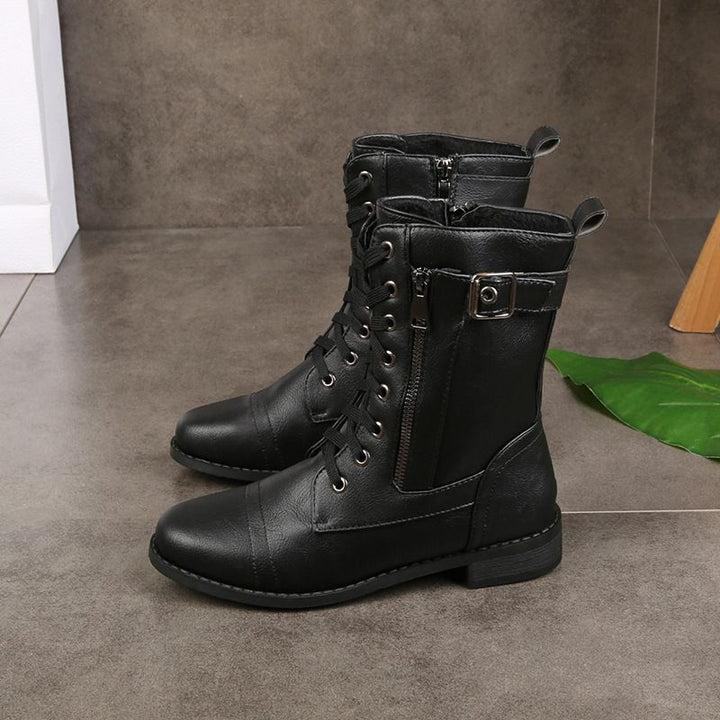 Eugenie – Orthopädische Seitlichem Reißverschluss Lederstiefel