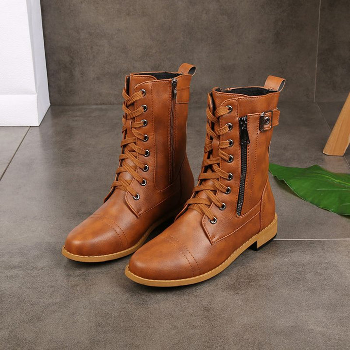 Eugenie – Orthopädische Seitlichem Reißverschluss Lederstiefel