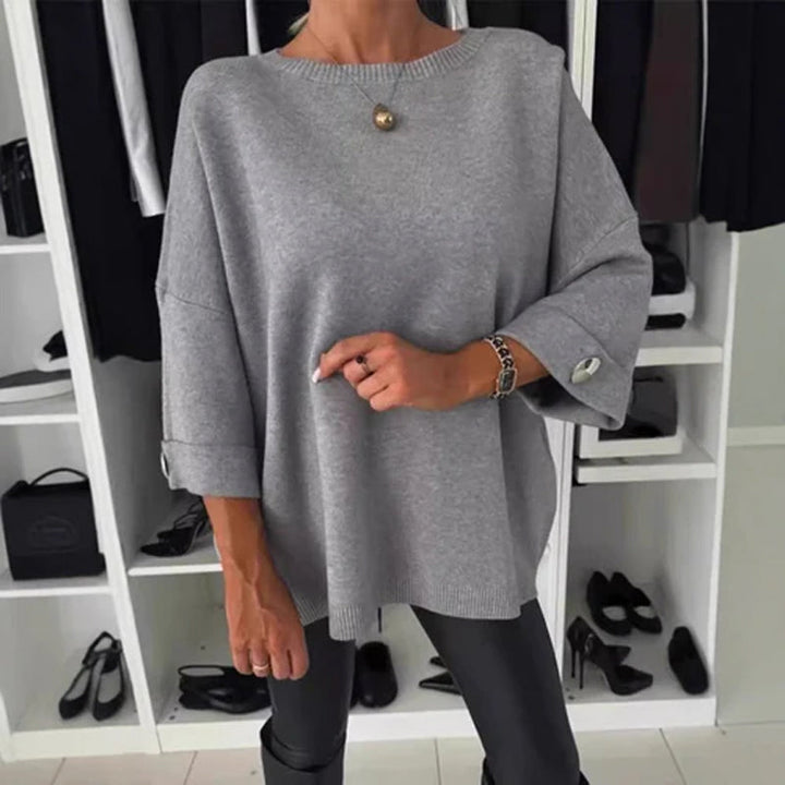 Zelinda – Lässige Bluse Mit Rundhalsausschnitt Und Langen Ärmeln
