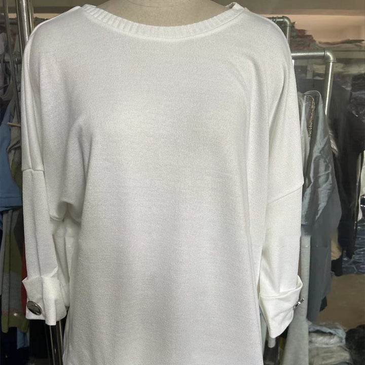 Zelinda – Lässige Bluse Mit Rundhalsausschnitt Und Langen Ärmeln