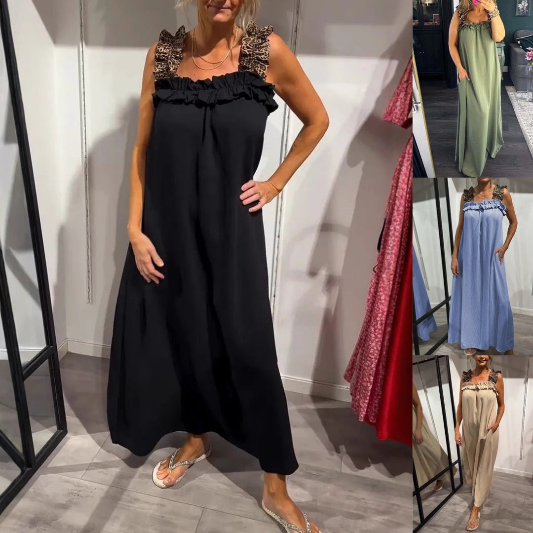 Fiola – Lässiges ärmelloses Maxikleid mit Taschen