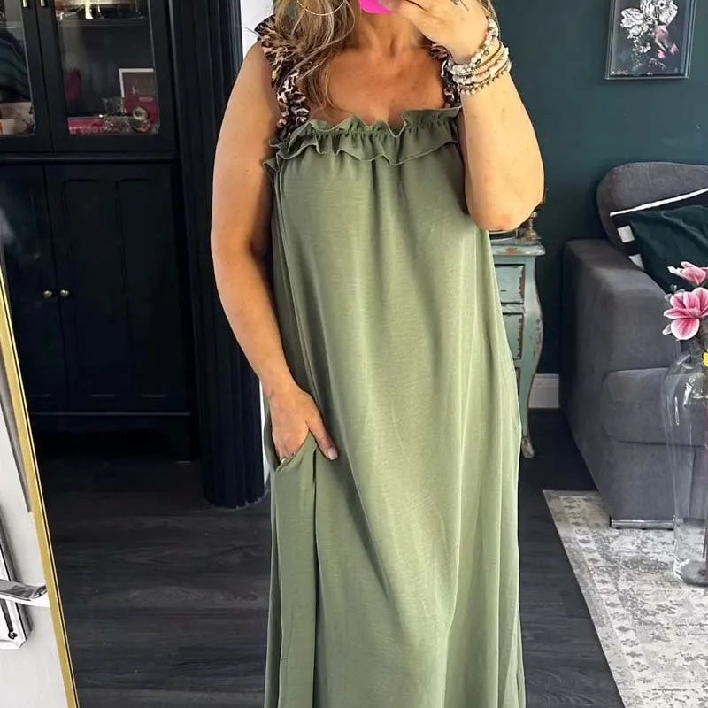 Fiola – Lässiges ärmelloses Maxikleid mit Taschen