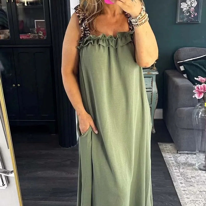 Fiola – Lässiges ärmelloses Maxikleid mit Taschen