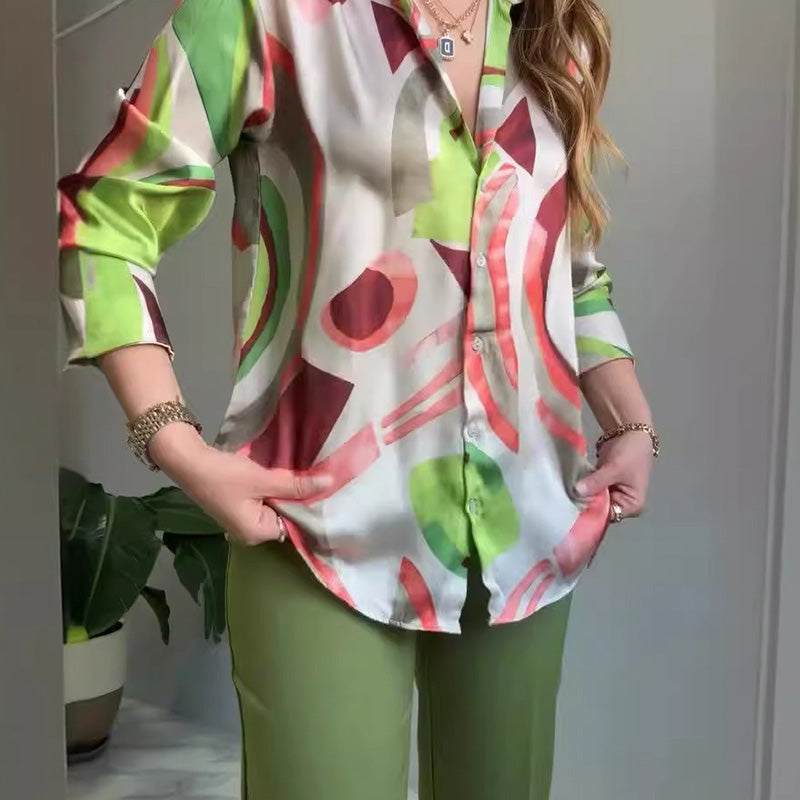 Enid – Lässiges Bedrucktes Hemd Und Hose