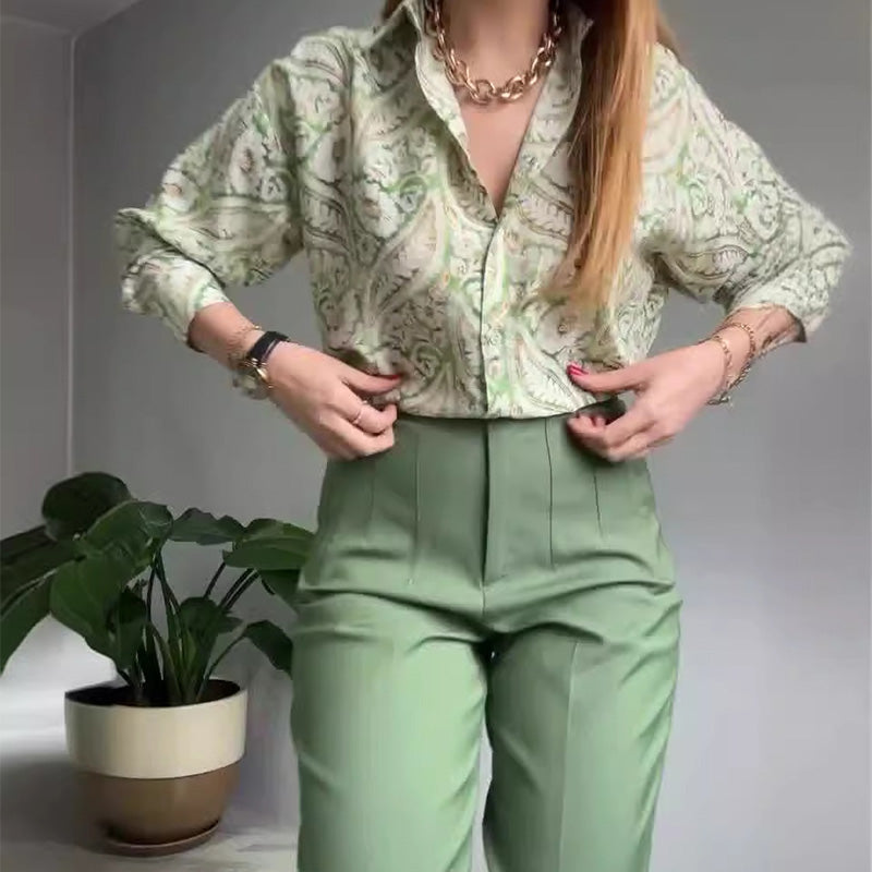Enid – Lässiges Bedrucktes Hemd Und Hose