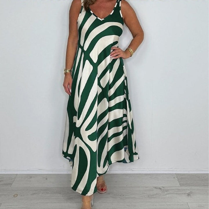 Rodica – Elegantes ärmelloses Maxi Kleid Mit V Ausschnitt