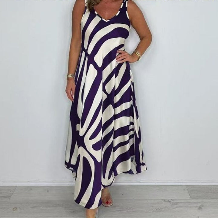 Rodica – Elegantes ärmelloses Maxi Kleid Mit V Ausschnitt