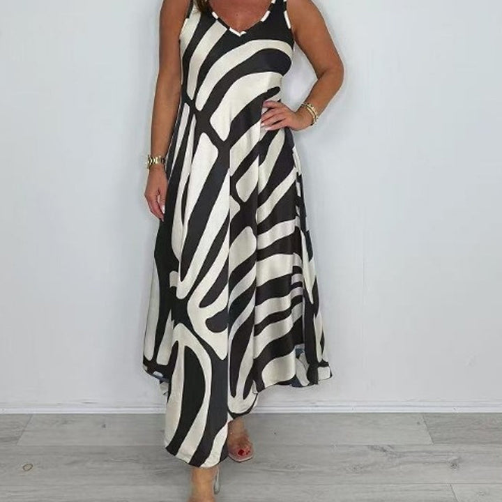Rodica – Elegantes ärmelloses Maxi Kleid Mit V Ausschnitt