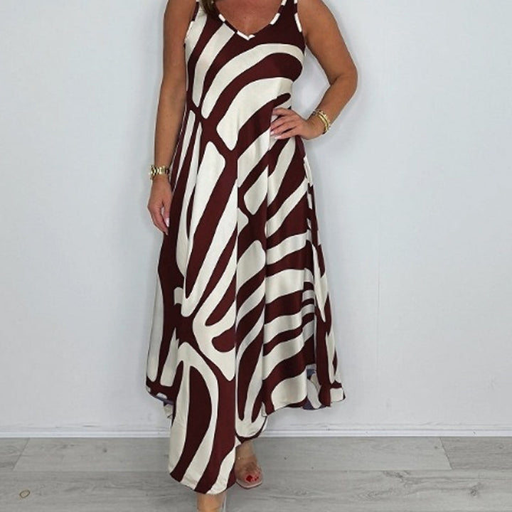Rodica – Elegantes ärmelloses Maxi Kleid Mit V Ausschnitt
