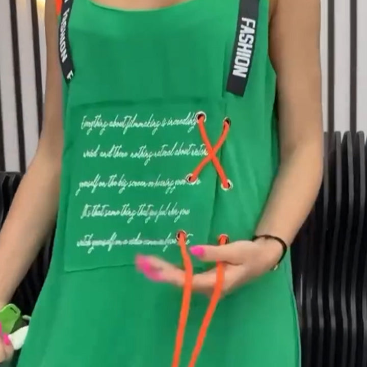 Wafia – Lässiges Armelloses Kleid Mit Drucken