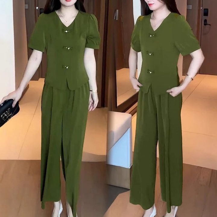 Eseniya - Eleganter Zweiteiler Mit Kurzen Ärmeln