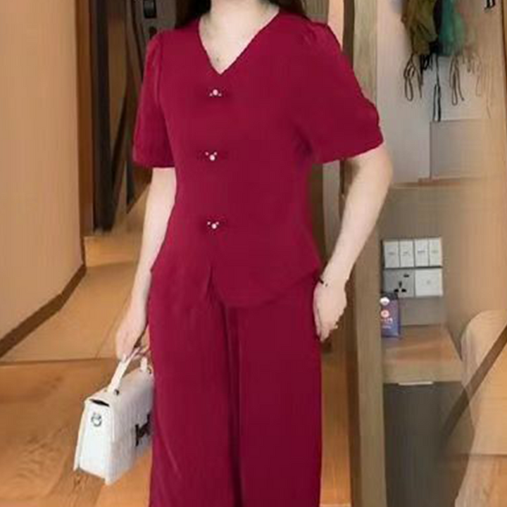 Eseniya - Eleganter Zweiteiler Mit Kurzen Ärmeln