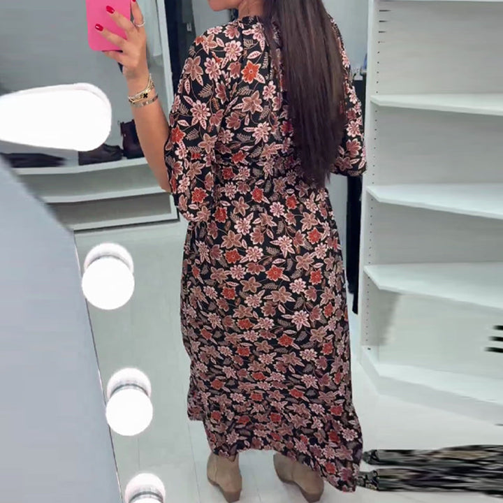 Meika – Bedrucktes Maxikleid mit V-Ausschnitt