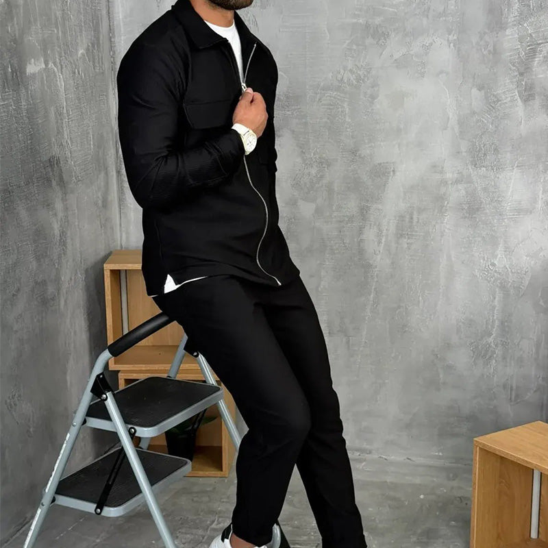 Adonis – Jogginganzug Mit Reißverschluss Und Rippstrick