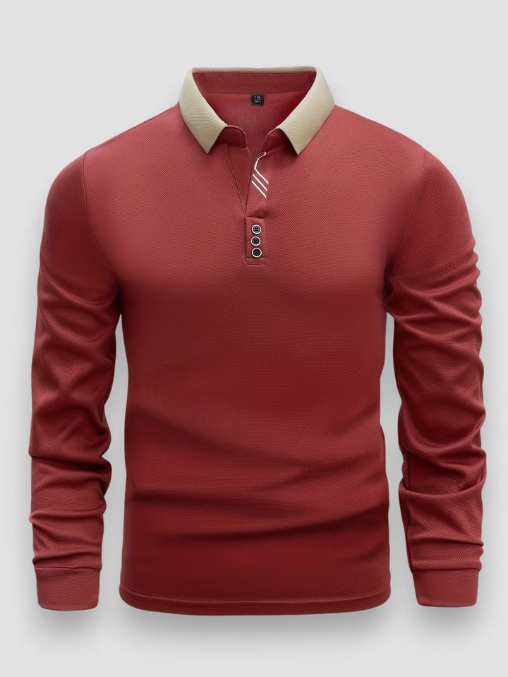 Callum – Luxuriöses Langarm-Poloshirt | 1+1 gratis