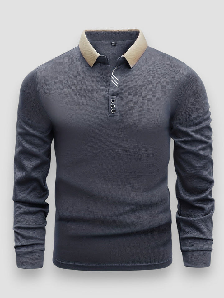 Callum – Luxuriöses Langarm-Poloshirt | 1+1 gratis