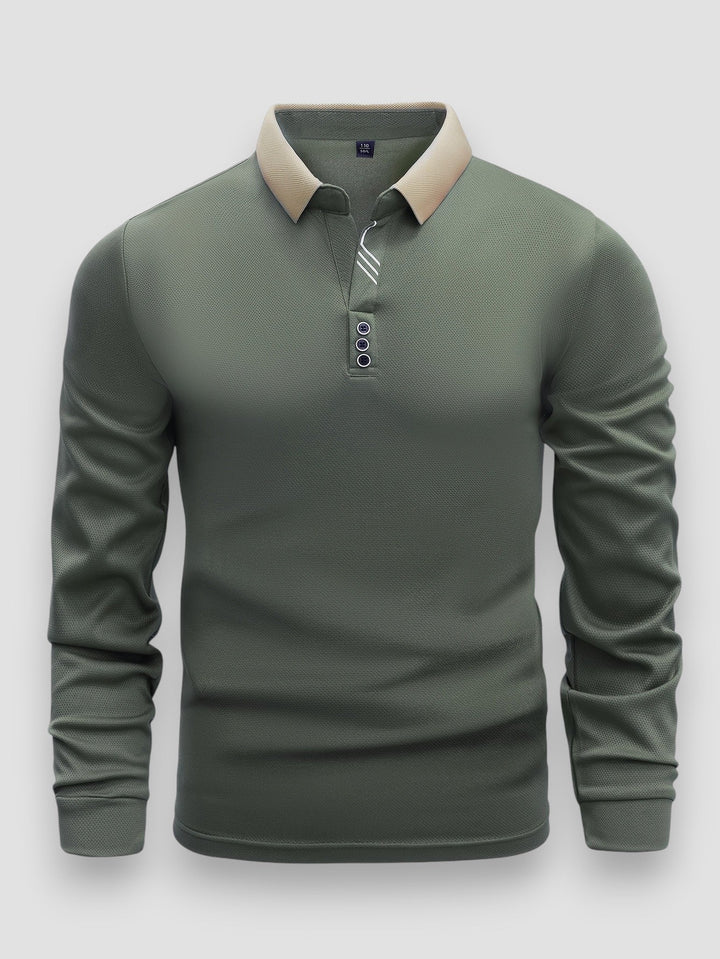 Callum – Luxuriöses Langarm-Poloshirt | 1+1 gratis