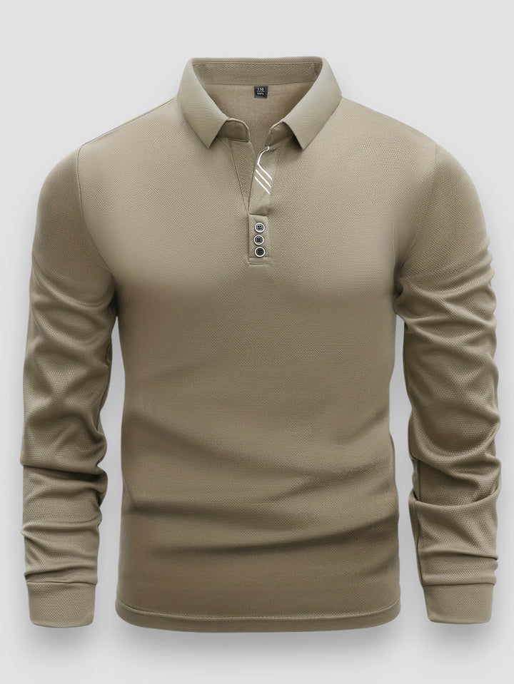 Callum – Luxuriöses Langarm-Poloshirt | 1+1 gratis