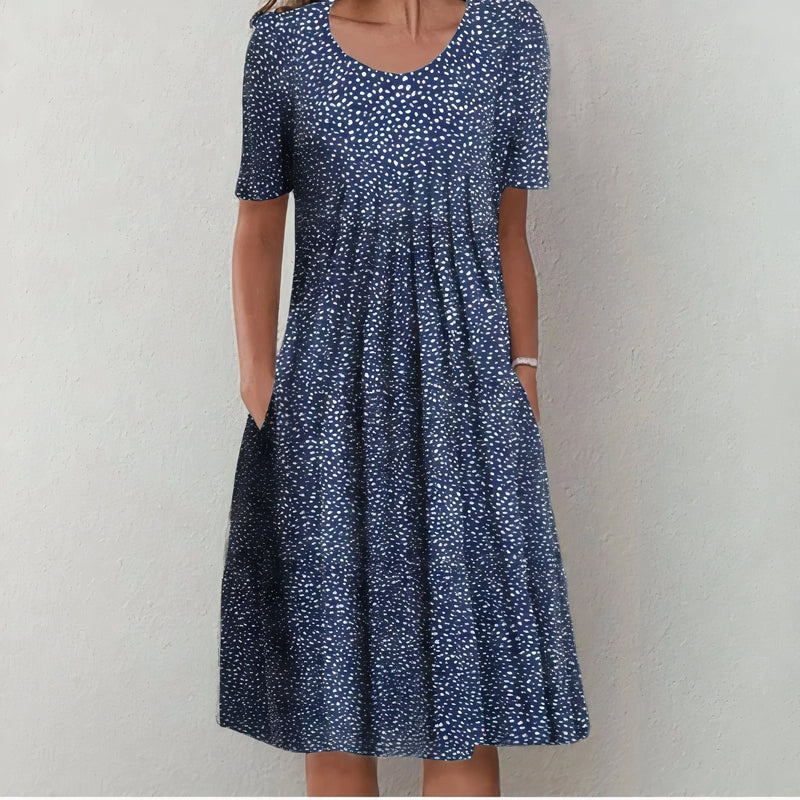 Nicolina – Elegantes Baumwollkleid Mit Blumenmuster