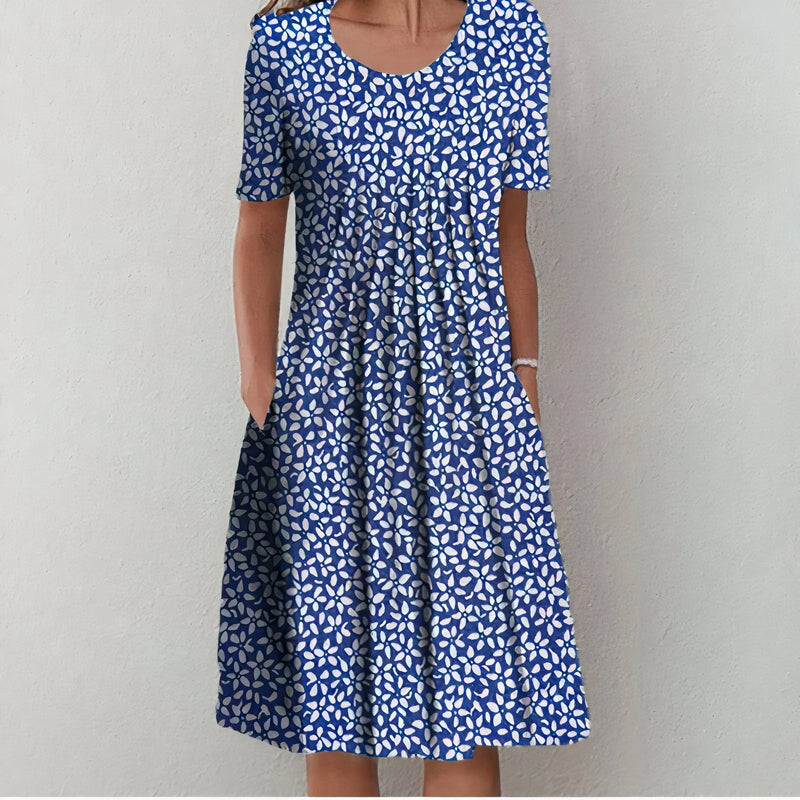 Nicolina – Elegantes Baumwollkleid Mit Blumenmuster