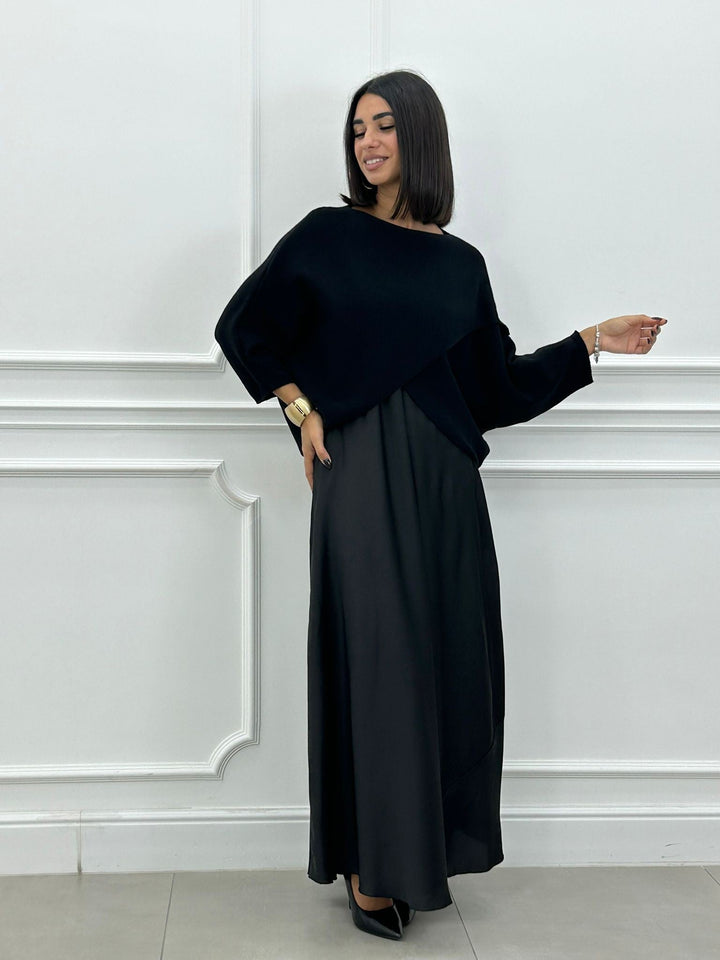 Lorelei – Elegantes Langes Kleid Und Asymmetrisches Oberteil