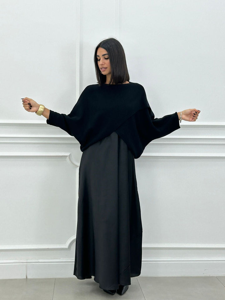 Lorelei – Elegantes Langes Kleid Und Asymmetrisches Oberteil